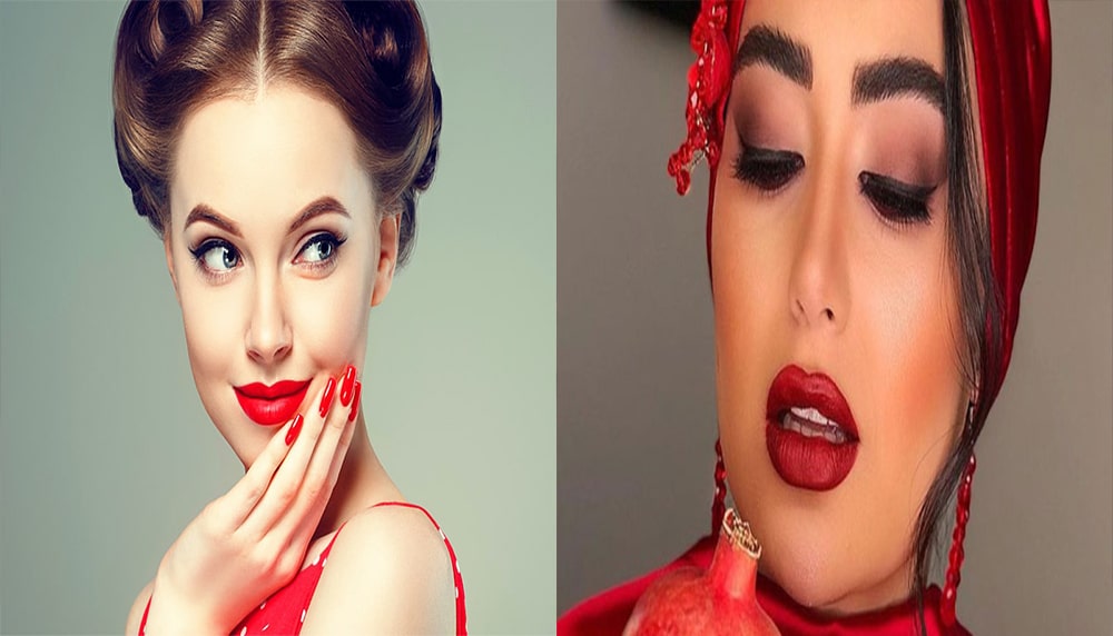 آرایش شب یلدا با رنگ قرمز