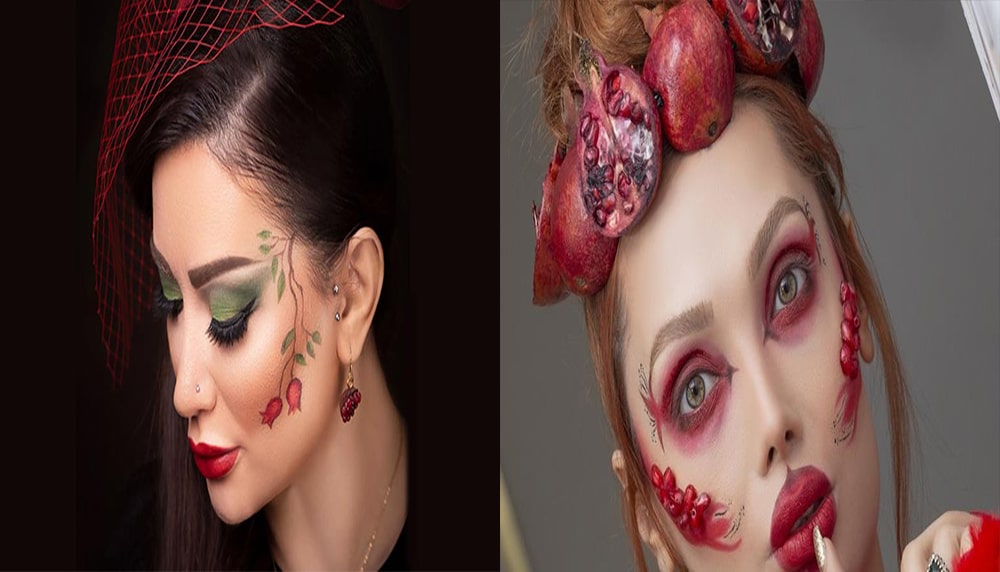 میکاپ شب یلدا با طرح انار