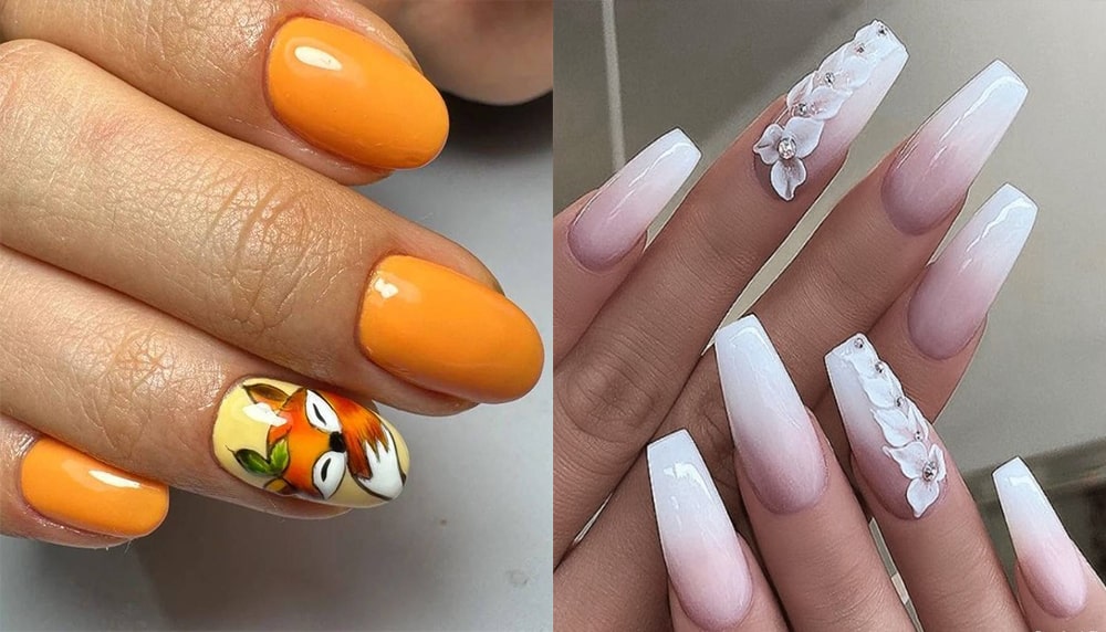 انواع طرح ناخن یلدایی برجسته