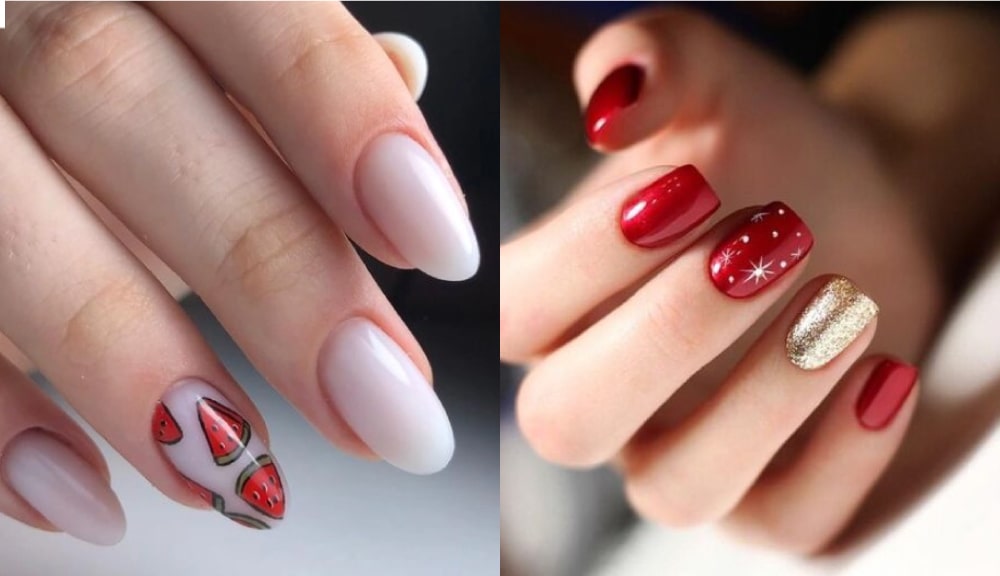 طراحی ناخن با مدل ساده برای شب یلدا