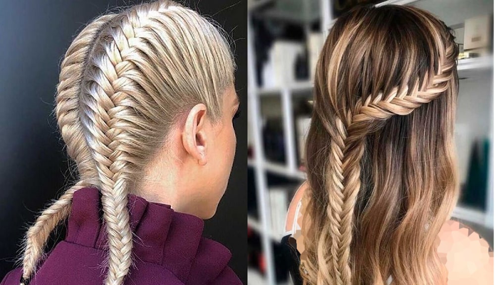 مدل موی بافت تیغ ماهی دو طرفه