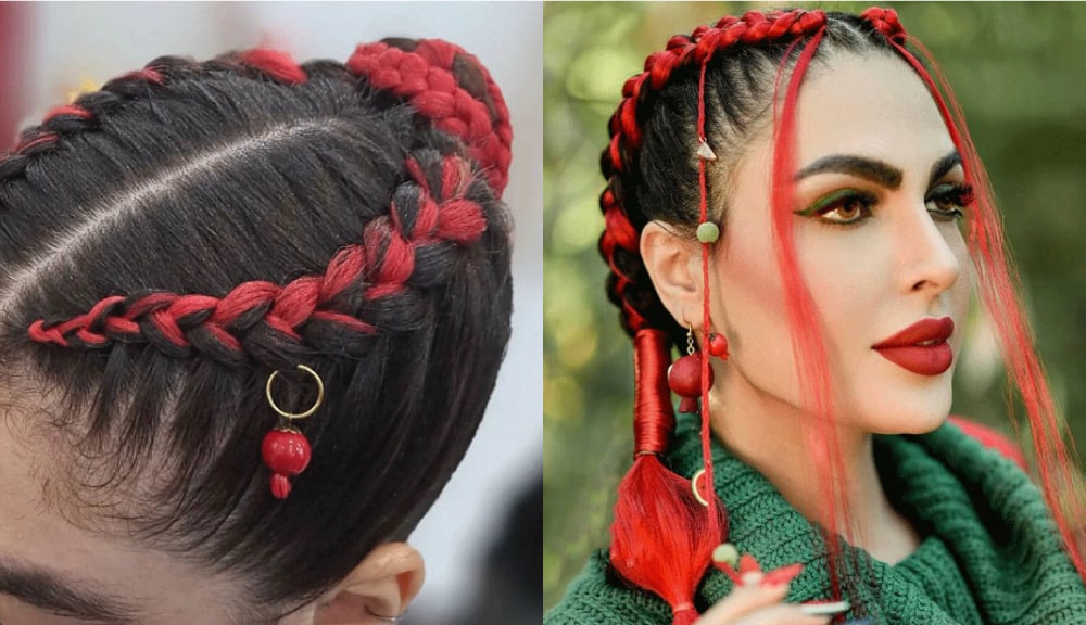 مدل موی بافت هلندی برای شب یلدا