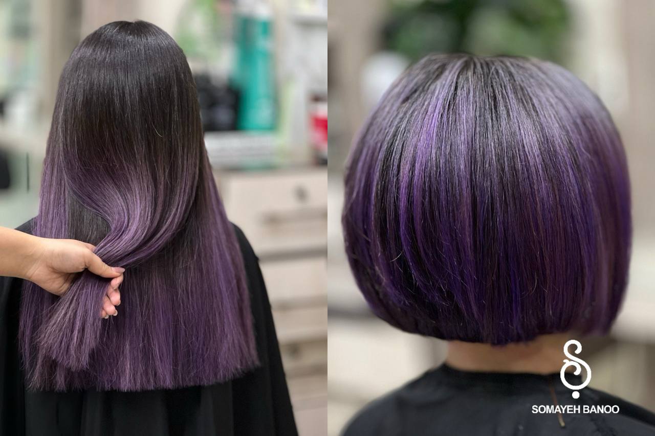 رنگ مو فانتزی بنفش بادمجانی