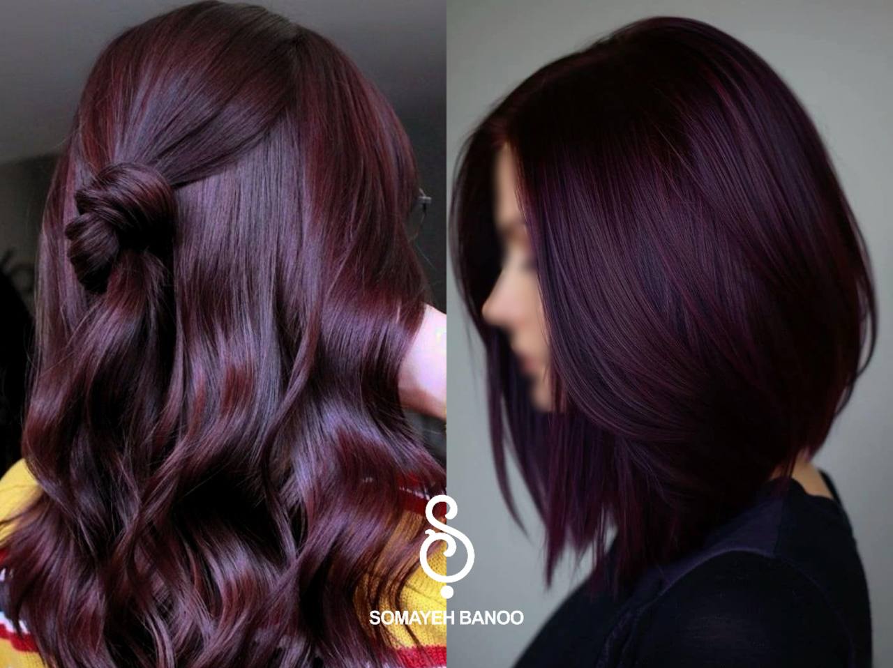 مدل رنگ مو شرابی و بادمجانی