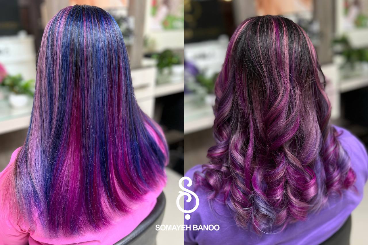 رنگ موی فانتزی بنفش صورتی