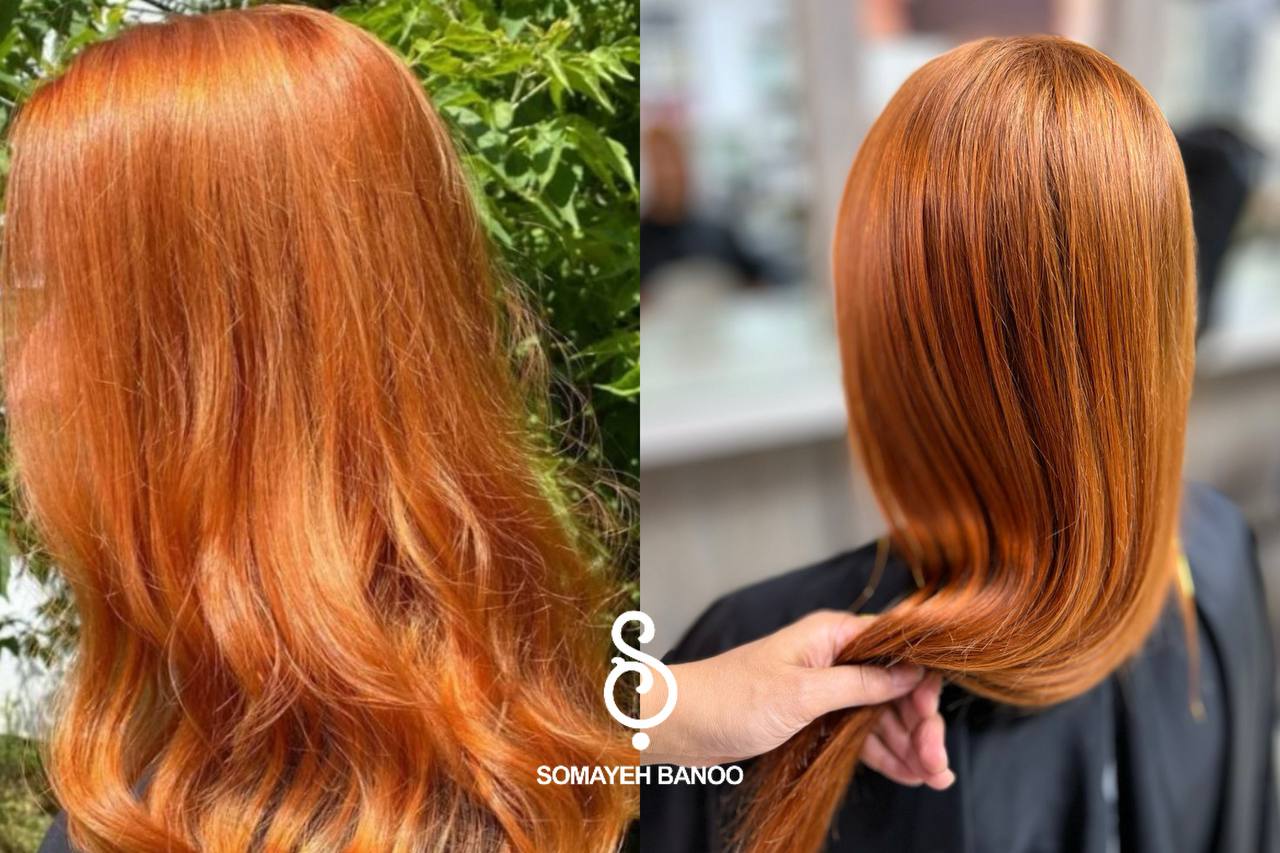 رنگ مو فانتزی دخترانه نارنجی روباهی