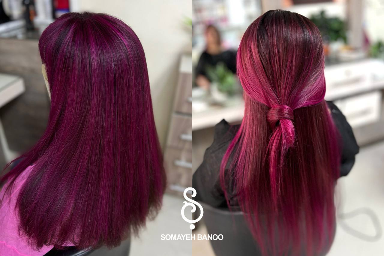 رنگ مو فانتزی دخترانه ارغوانی