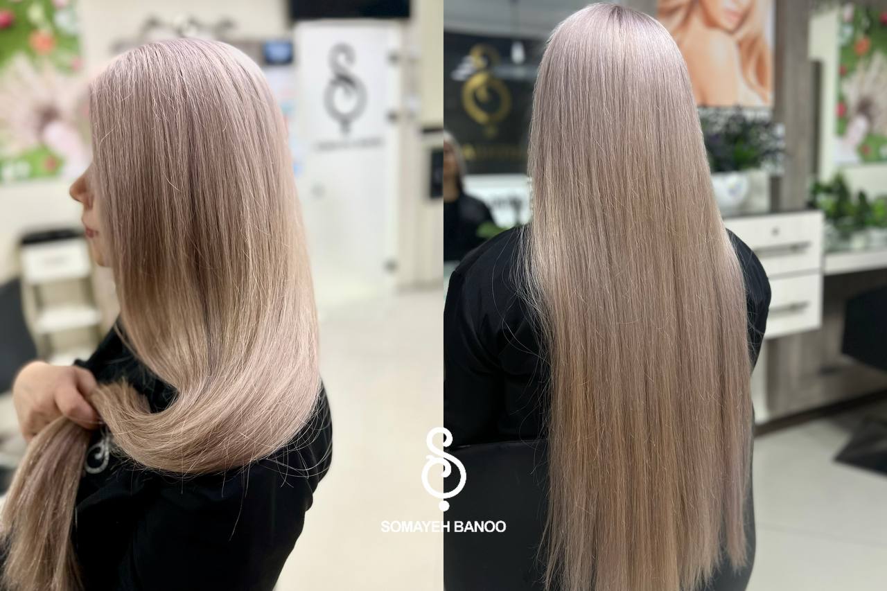 رنگ مو بلوند فانتزی برای موی بلند