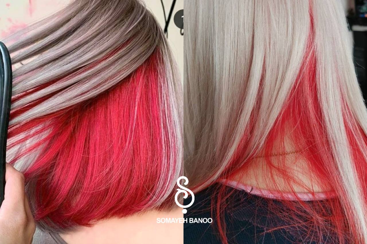 رنگ و مش فانتزی سفید و قرمز