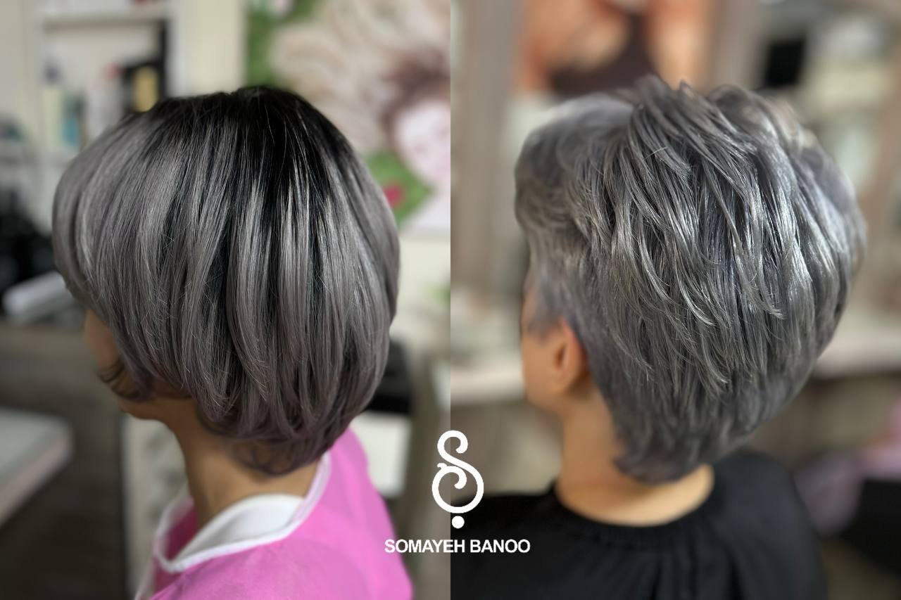 رنگ مو فانتزی طوسی