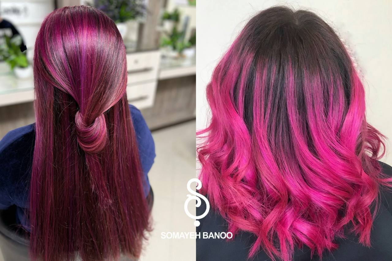 رنگ مو فانتزی سرخابی خاص