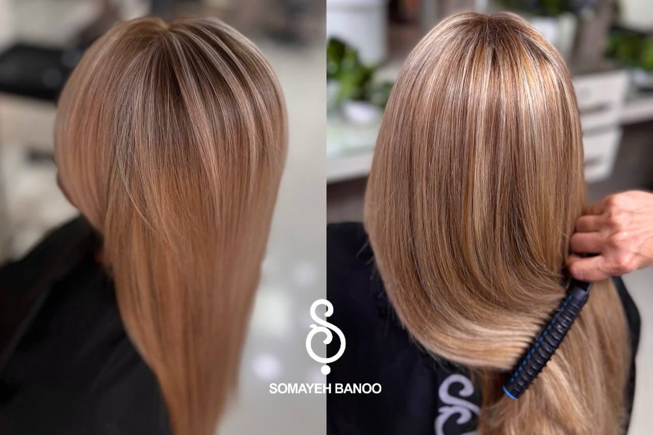 رنگ موی مرجانی با تناژ رزگلد