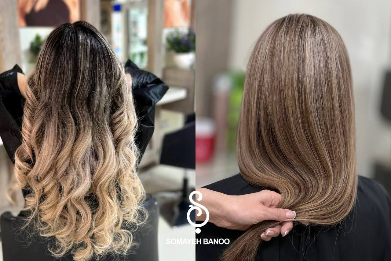 رنگ و مش به روش آمبره نسکافه ای